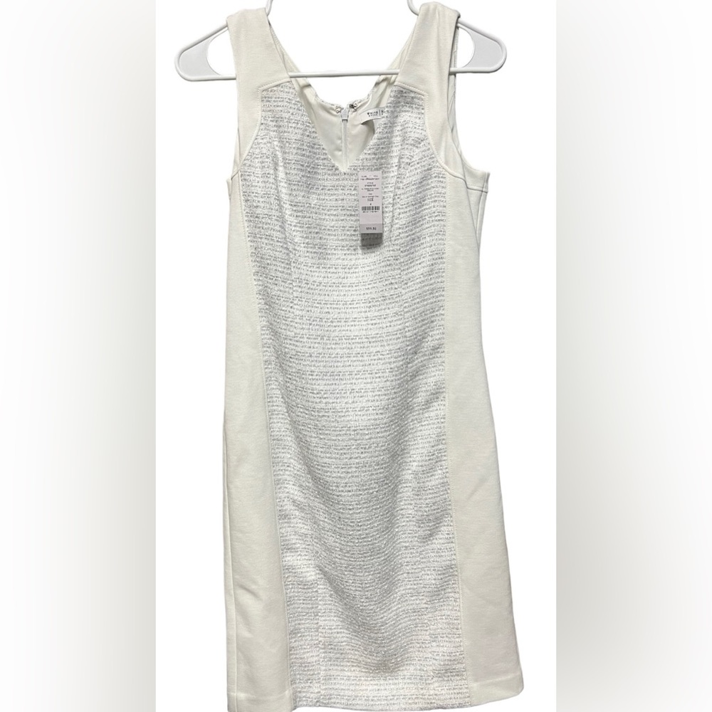 White House Black Market Moonlight Gray/White Tweed Dress 4
